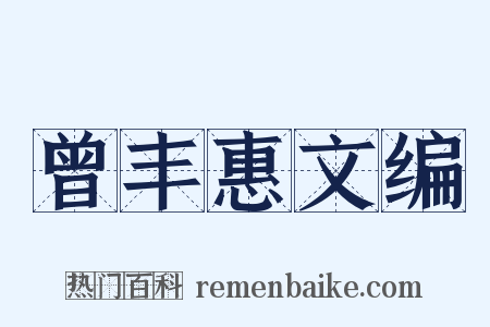 曾丰惠文编是什么意思的图片